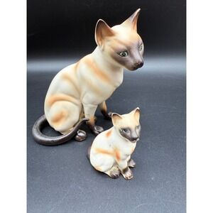 Vintage‎ Lefton Siamese Cat Figurines Set of 2 Mid Century Japan Porcelain